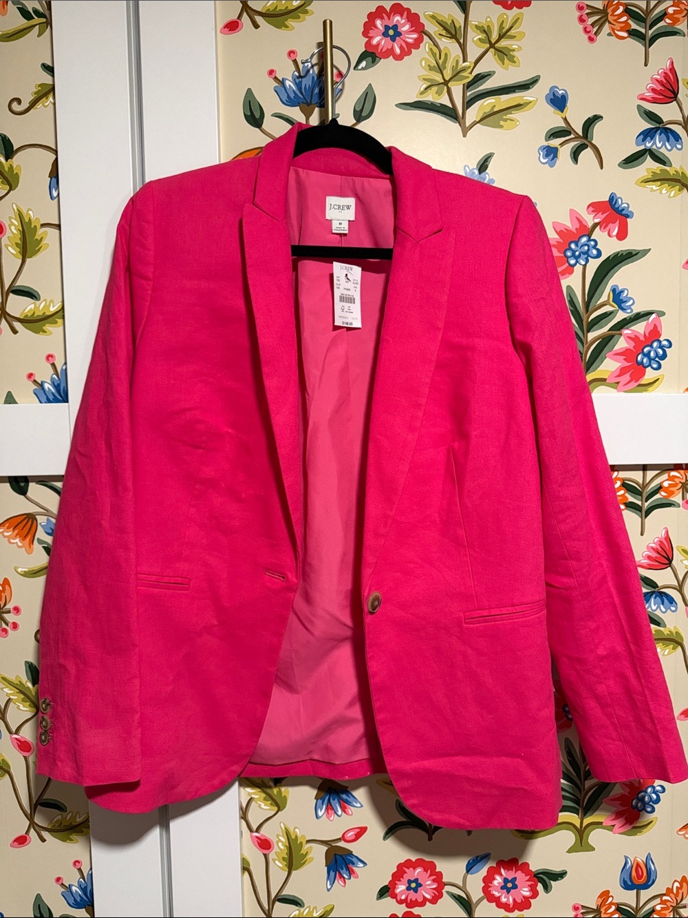 J. Crew Women's Hot Pink Single-Button Blazer